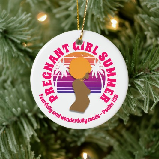 SCHWANGERE MÄDCHEN Christlicher SOMMER Bibelverse Keramik Ornament (Baum)