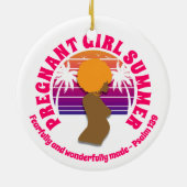 SCHWANGERE MÄDCHEN Christlicher SOMMER Bibelverse Keramik Ornament (Hinten)