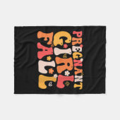 Schwangere Mädchen Fall Groovy Schwangerschaft Bab Fleecedecke (Vorderseite (Horizontal))