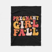 Schwangere Mädchen Fall Groovy Schwangerschaft Bab Fleecedecke (Vorderseite)