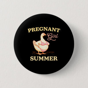 Schwangere Mädchen Sommer Lustige Baby Ankündigung Button