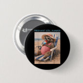 Schwangere Mädchen Sommer Lustige Babynamchündigun Button (Vorne & Hinten)