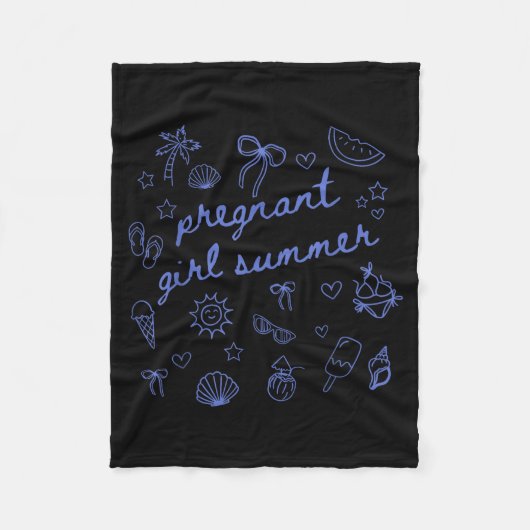 Schwangere Mädchen Sommer lustige Babynamchündigun Fleecedecke (Vorderseite)