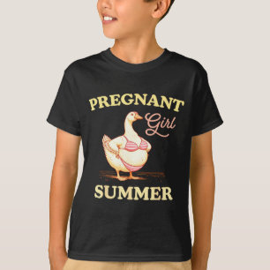 Schwangere Mädchen Sommer lustige Babyparty-Ankünd T-Shirt