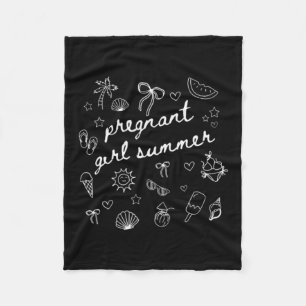 Schwangere Mädchen Sommer Lustige Babys Ankündigun Fleecedecke