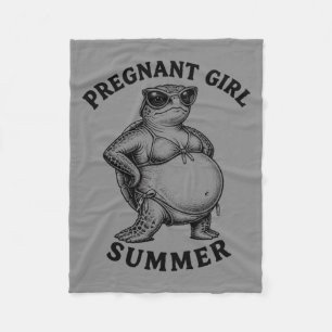 Schwangere Mädchen Sommer Schildkröte Lustige Schw Fleecedecke