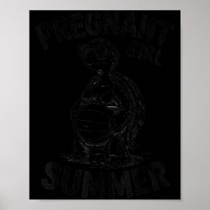 Schwangere Mädchen Sommer Schildkröte lustiger Str Poster