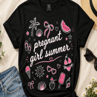 Schwangere Mädchen Sommer Schwangerschaftsankündig T-Shirt