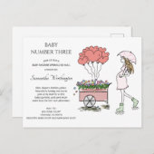 Schwangere Mama Baby Sprinkle Dusche per Post Einladungspostkarte (Vorne/Hinten)