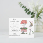 Schwangere Mama Baby Sprinkle Dusche per Post Einladungspostkarte (Stehend Vorderseite)