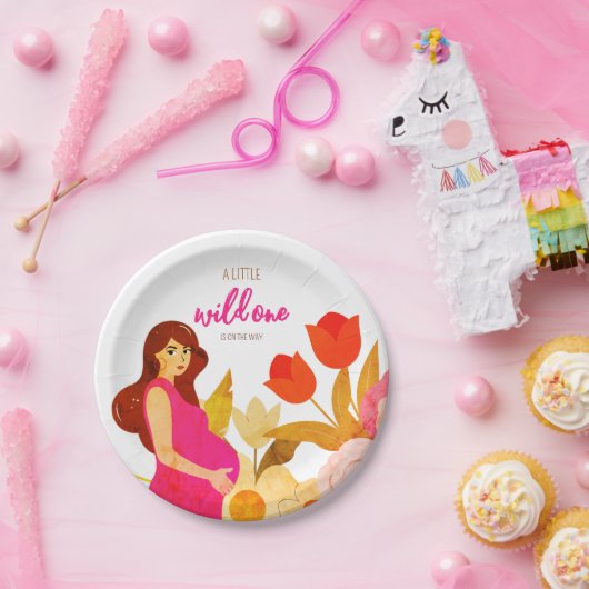 Schwangere Mama Babydusche Pappteller (Party)