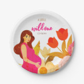 Schwangere Mama Babydusche Pappteller (Vorderseite)