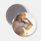 Schwangere Mama Foto ETA Geburt Magnet (Vorderseite/Rückseite)