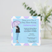 Schwangere Mama Kinderdusche Einladung (Stehend Vorderseite)