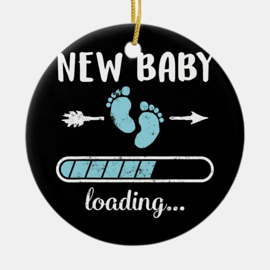 Schwangere Mama New Baby Boy Loading Son New Dad Keramik Ornament (Vorne)