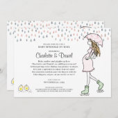 Schwangere Mama unter dem Dach Baby Sprinkle per P Einladung (Vorne/Hinten)