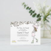 Schwangere Mama unter einer Schirmdusche Einladung (Stehend Vorderseite)