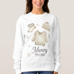 Schwangere Mama Winter-Baby-Party Sweatshirt