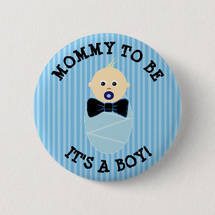 Schwangere Mami Baby-Party-Button Fliege Thema Button