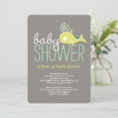 Schwangere Mommy Whale Gender Neutral Baby Dusche Einladung (Stehend Vorderseite)