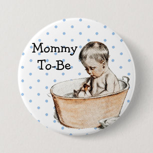 Schwangere Mutter Baby Shower Button