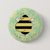 Schwangere Mutter-Biene Gelbe Blumen Button (Vorderseite)