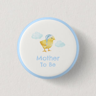 Schwangere Mutter Blaue Himmel Wolke Huhn Baby Sho Button