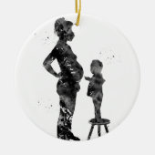 Schwangere Mutter mit Sohn Keramik Ornament (Vorne)