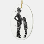 Schwangere Mutter mit Tochter Keramik Ornament (Links)