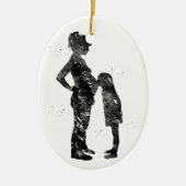 Schwangere Mutter mit Tochter Keramik Ornament (Vorne)