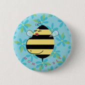 Schwangere Mutter-to-Bee Türkisblaue Floral Button (Vorderseite)