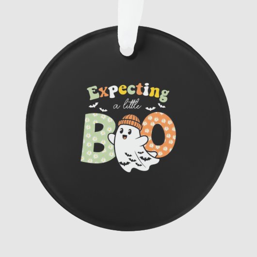 Schwangere Mutter wird Little Boo lustiger Hallowe Ornament (Vorderseite)