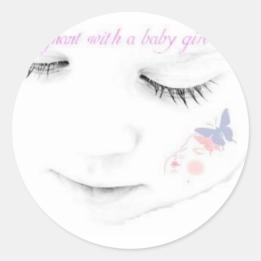 Schwangere Runder Aufkleber (Vorderseite)