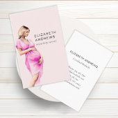 Schwangere, schlicht-moderne Aquarell Visitenkarte