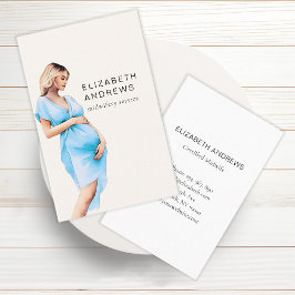 Schwangere, schlicht-moderne Aquarell Visitenkarte