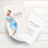 Schwangere, schlicht-moderne Aquarell Visitenkarte