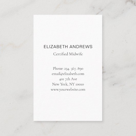 Schwangere, schlicht-moderne Aquarell Visitenkarte (Rückseite)