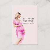 Schwangere, schlicht-moderne Aquarell Visitenkarte (Vorderseite)