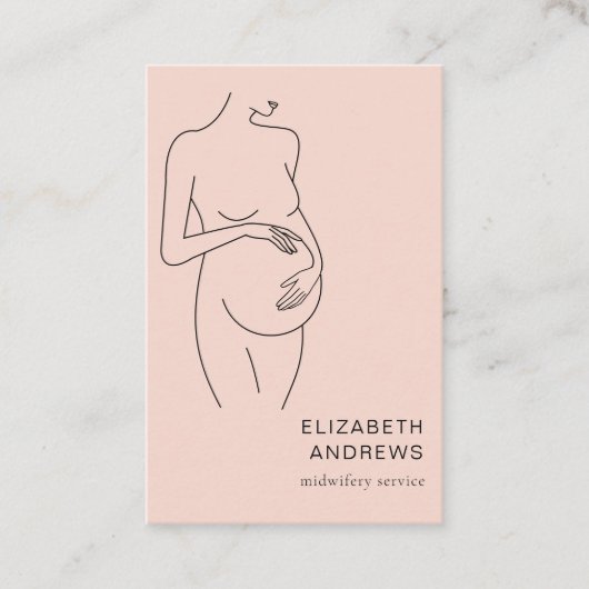 Schwangere, schlicht-moderne Visitenkarte (Vorderseite)