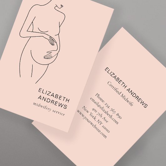 Schwangere, schlicht-moderne Visitenkarte