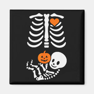Schwangere Skelett-Babybauch lustige Halloween T-S Magnet