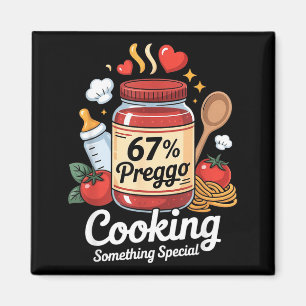 Schwangere Soße Pasta Schwangerschaftsankündigung  Magnet