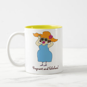 Schwangere und fabelhafte Kaffee-Tasse Zweifarbige Tasse