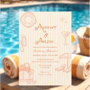 Schwangere und Poolparty-Baby-Shower am Pool Einladung