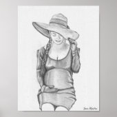 Schwangere weibliche Malerei Poster (Vorne)