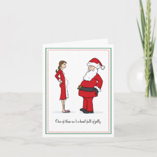Schwangere Weihnachtskarten - BRÜNETTE Schüssel au Feiertagskarte