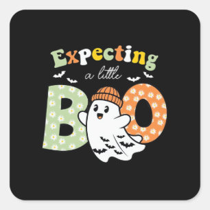 Schwangere werdende Mutter Little Boo Lustiges Hal Quadratischer Aufkleber