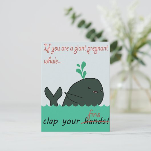 Schwangere Whale Postkarte (Stehend Vorderseite)