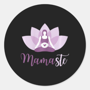 Schwangere Yoga-Mama Namaste Mamaste Für Mutter Runder Aufkleber