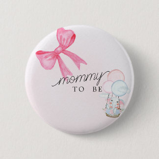 Schwangeren-Button mit rosa Schleife für Baby-Part Button